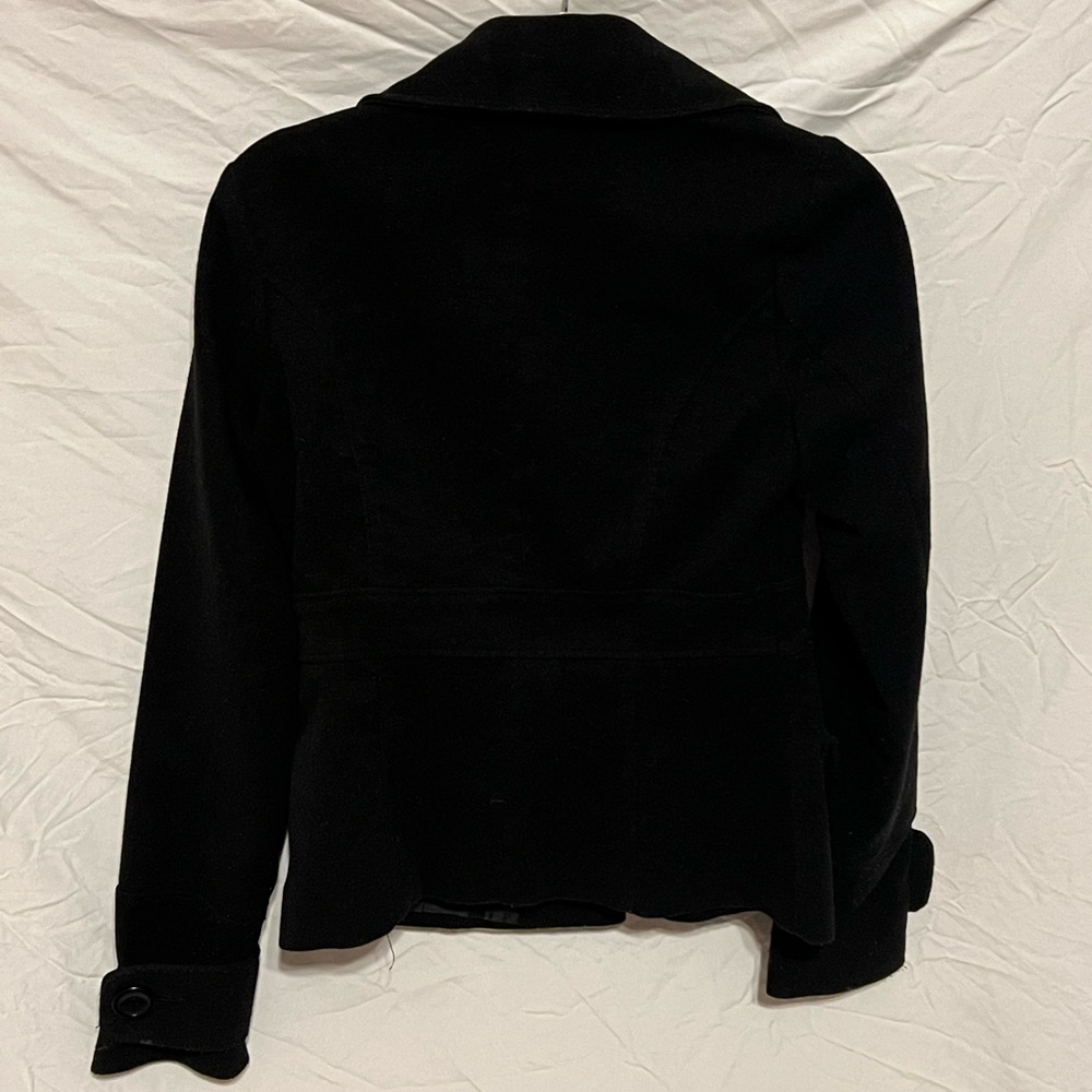 Sz S Jack by BB Dakota hip length black jacket pea coat - Picture 2 of 10